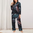 thumbnail image 2 of Sikiie Wave Chain Shark Women's Long-Sleeve Shirt and Full-Length Bottom Pajama Set (s-xxl)-Large, 2 of 7