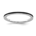 thumbnail image 1 of Sterling Silver Stackable Expressions Black Enameled 1.5mm Ring Size 6, 1 of 5