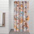 thumbnail image 2 of Brown Mushroom Flower Light Pattern Shower Curtain 36"x72" ,Bathroom Decorative Shower Curtains Set with 12 Hooks,Modern Waterproof Washable Shower Curtain, 2 of 6