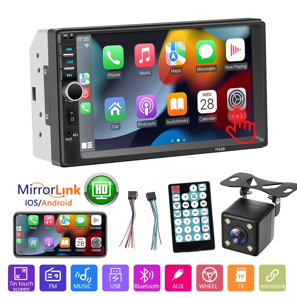 DFITO 7inch Double Din Car Stereo, Bluetooth Car Radio, MP5 Player, HD Touch Screen, FM Receiver