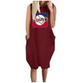thumbnail image 1 of EQWLJWE Longue Robe pour Femmes Mode Été Grande Taille Décontractée Ample avec Poches Sans Manches Col Rond Robe Imprimée Sexy, 1 of 4