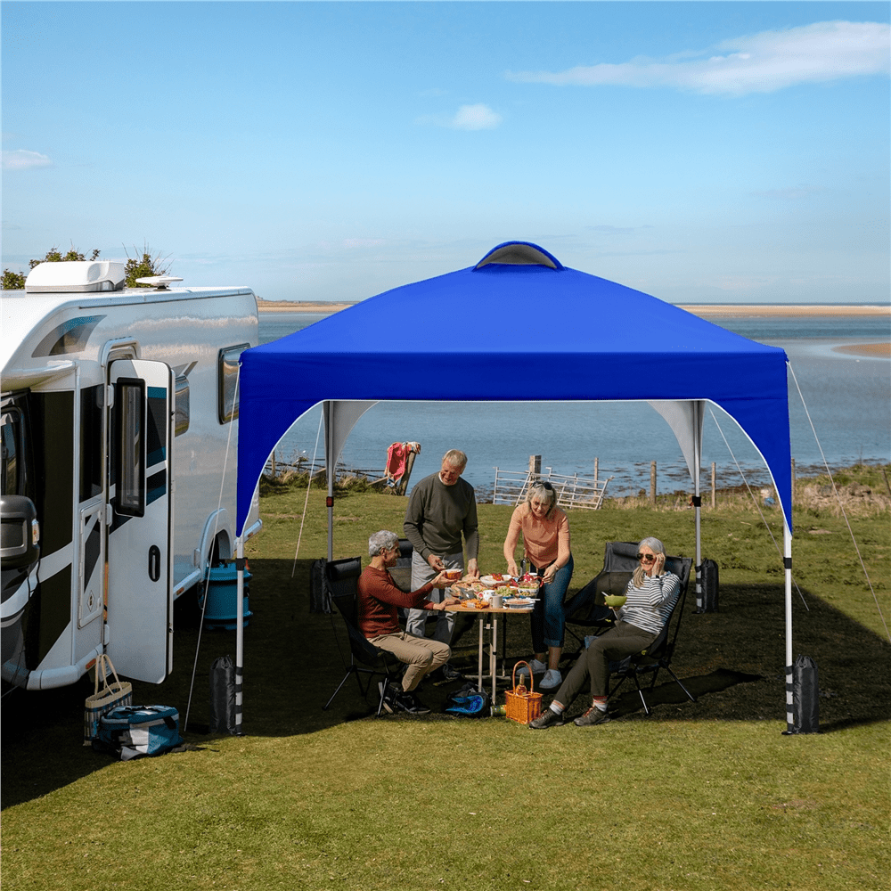 Renwick 10x10ft Outdoor Instant Pop-Up Canopy with 4 Sand Bags, Blue