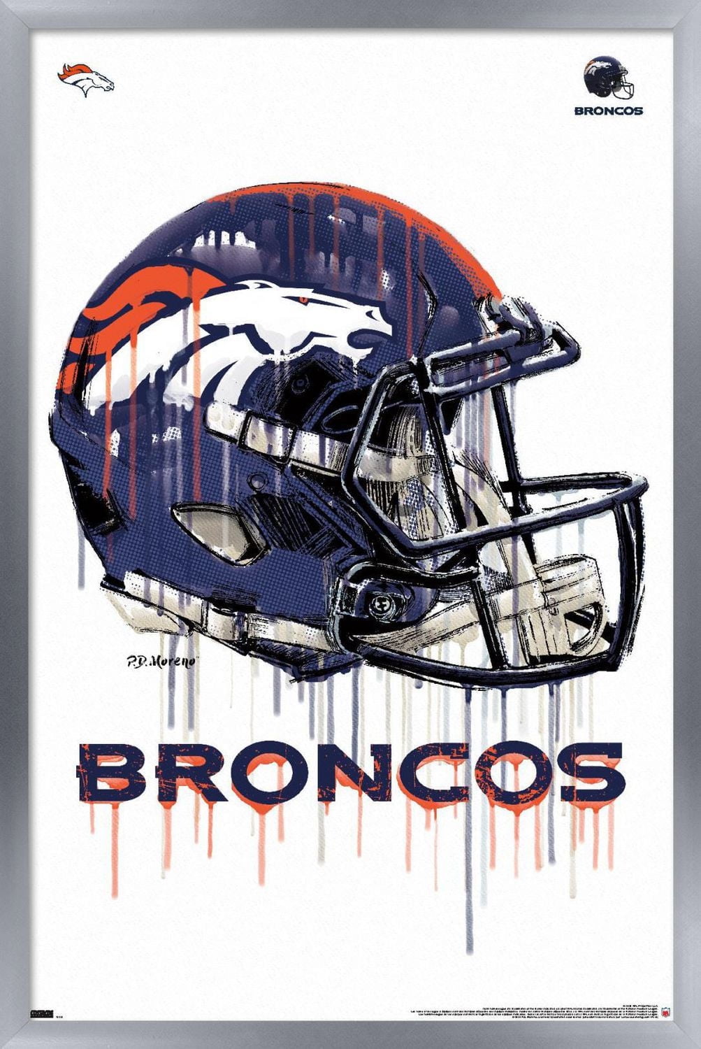 NFL Denver Broncos - Drip Helmet 20 Wall Poster