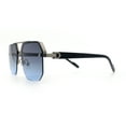 thumbnail image 6 of Luxury Mobster Rimless Half Rim Oversized Rectangle Metal Sunglasses Silver - Purple Blue, 6 of 8