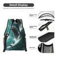 thumbnail image 4 of Goofa Surfing Shark Pattern Comfortable Student Backpack - Ergonomic Design, Durable, Water-Resistant, Multi-Compartment,Travel, and Outdoor Activities, 4 of 5