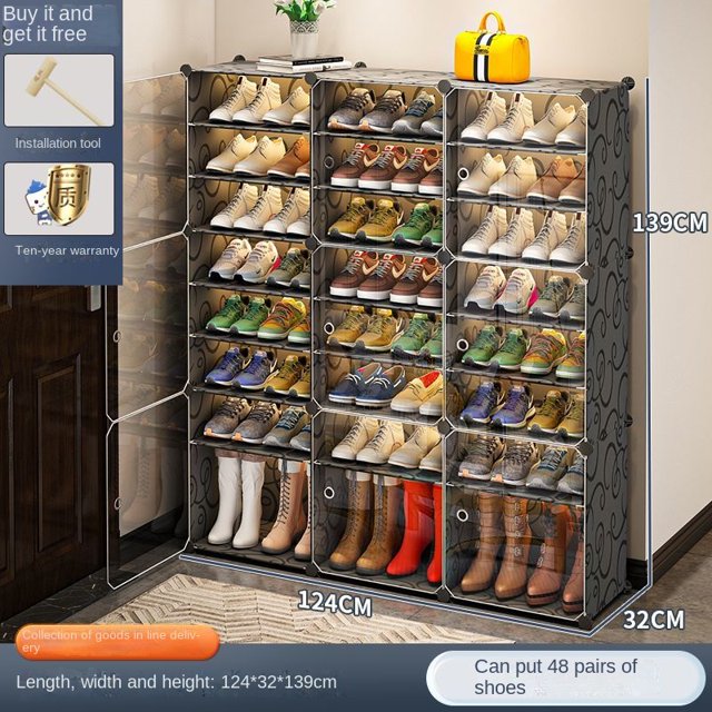Armario Zapatero organizador de almacenamiento, estante de zapatos, entrada, pasillo, muebles, armarios, empalme, caja transparente a prueba de polvo