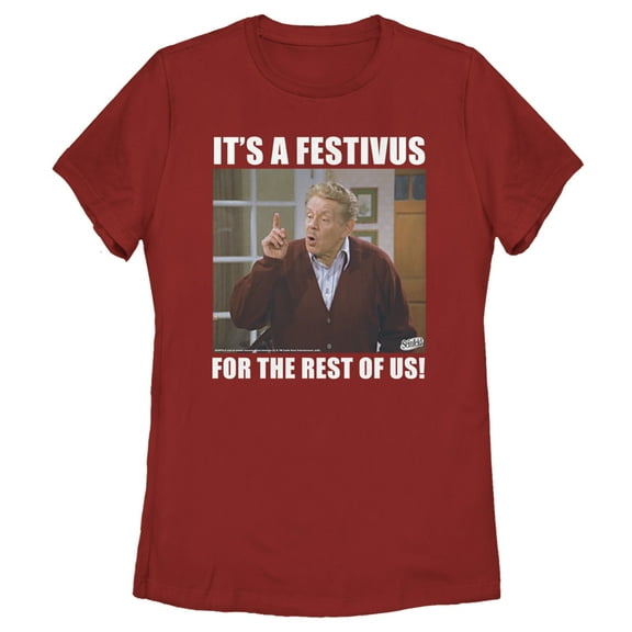 Women's Seinfeld Frank Costanza It's a Festivus for the Rest of Us Graphic Tee Red Small