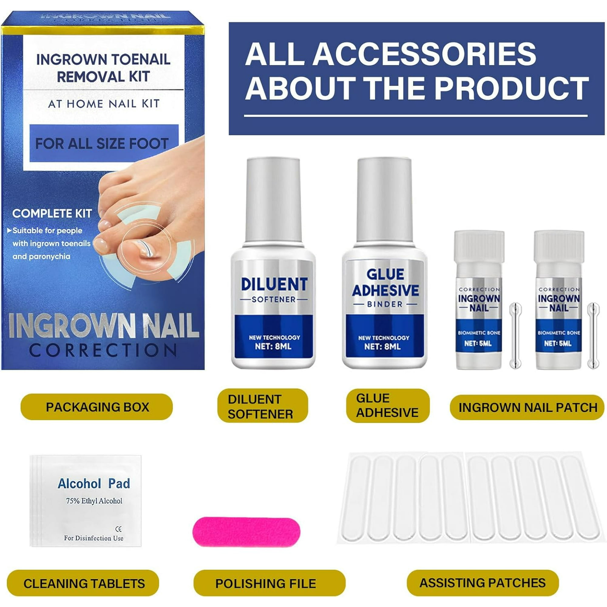 Ingrown Toenail Treatment, Toenail Fungus Treatment Extra Strength, Ingrown Toenail Removal Kit, 50PCS