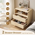 thumbnail image 5 of GIKPAL Bedroom Furniture Set of 4, Includes 6 Drawer Dresser, 5 Drawer Dresser, Nightstand Set of 2 with Charging Station, Modern Wood Dresser and Nightstand Sets, Natural, 5 of 21