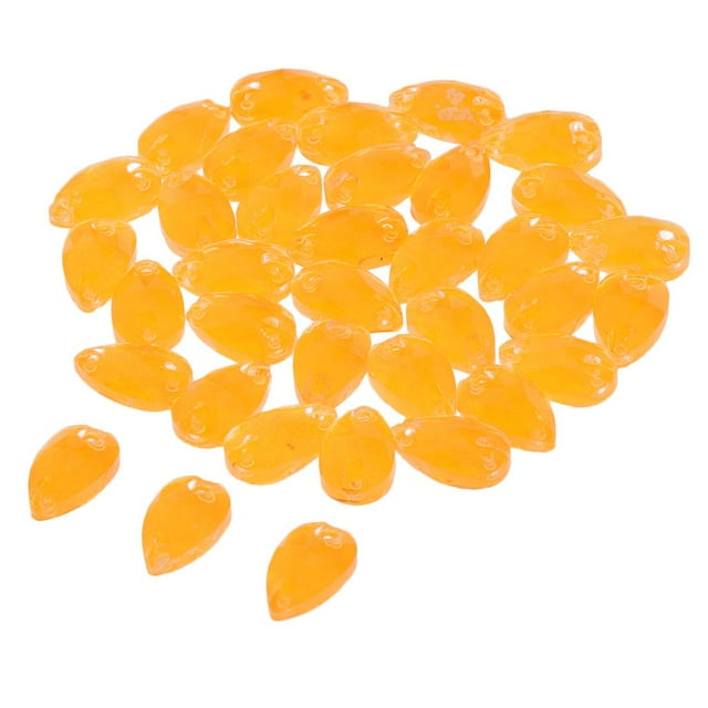 lionlar 36Pcs Drop Shape Crystal Sew On Rhinestones Flatback for Clothes Dress Craft Orange Yellow