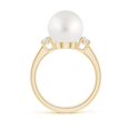 thumbnail image 2 of ANGARA South Sea Cultured Pearl Three Stone Ring with Diamonds in 14K Yellow Gold for Women | June Birthstone, Birthday, Anniversary, Jewelry Gift for Women | Pearl Ring, 2 of 8