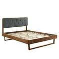 thumbnail image 3 of Modway Bridgette King Wood Platform Bed with Angular Frame in Walnut/Charcoal, 3 of 10