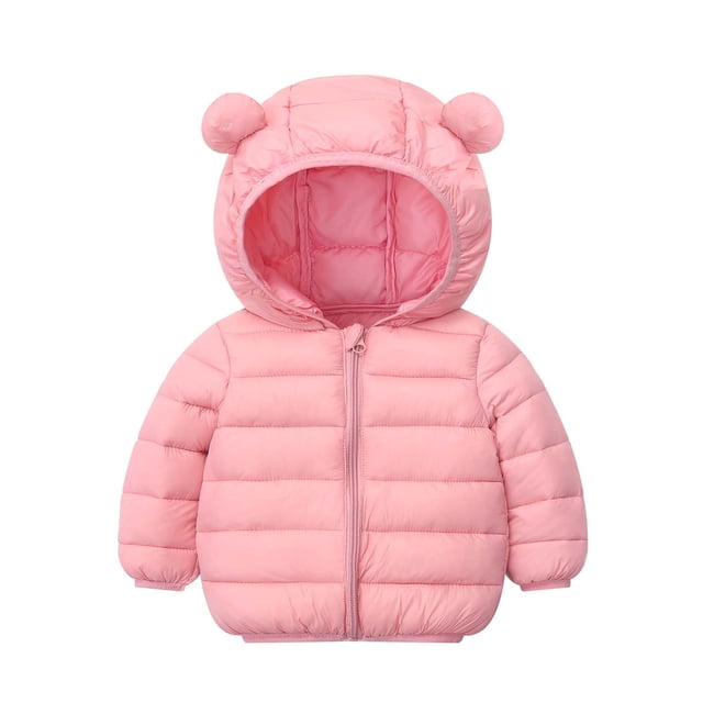 RXIRUCGD Children's Light Solid Color Cotton Jacket( Pink, Size:2-3 Years )