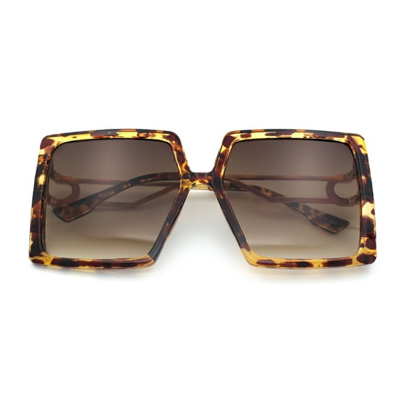 Womens Chic Designer Fashion Luxury Oversize Sunglasses Tortoise - Brown
