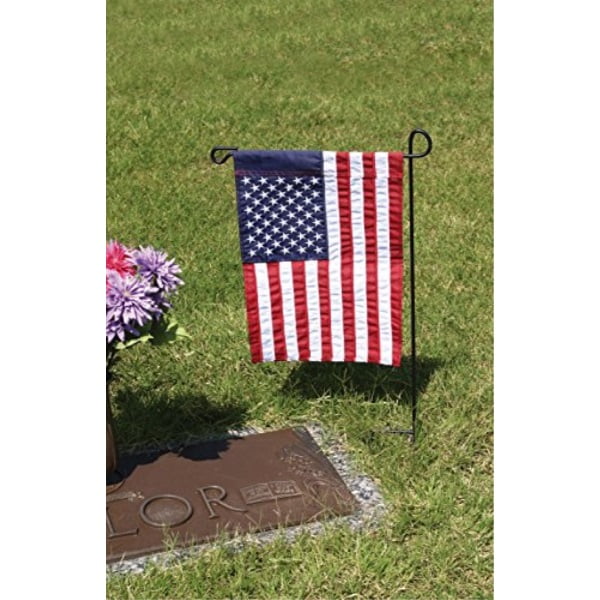 Evergreen Flag Black Iron Cemetery Garden Flag Stand 15"W x 28"H