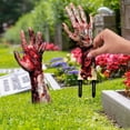 thumbnail image 4 of 2 Pack Scary Hands Lawn Stakes Halloween Decor Outdoor Garden Decor Zombie Graveyard Decor Perfect for House Party, Halloween Party, Garden Party, Outdoor Party (2D Flat), 4 of 8