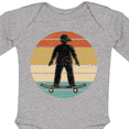 thumbnail image 4 of Inktastic Skateboarding Retro Sunset Skateboarder Boys Long Sleeve Baby Bodysuit, 4 of 5