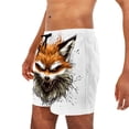 thumbnail image 6 of Lcziwo Mens Stretch Bathing Suit Funny Cartoon Print Summer Beach Shorts Drawstring Elastic Waist Loose Swim Trunks White,S, 6 of 7