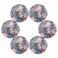 thumbnail image 2 of 15.4" Round Placemat Set of 6 Polyester Fabric Place Mats Non-Slip Dining Kitchen Table Mats for Kitchen Party Decor Snowman Pine Branch, 2 of 5