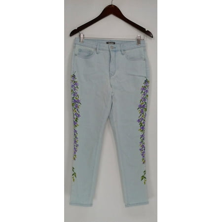 Petite Blue Jean - Martha Stewart Women's Petite Jeans 4P Embroidered 5-Pocket Skinny Blue A309527
