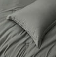 thumbnail image 6 of Chezmoi Collection Cliff 3-Piece Lightweight Cooling Comforter Set, Queen- Rayon Derived from Bamboo & Polyester Blended, Soft Breathable Bedding for Hot Sleepers, Dark Gray, 6 of 9