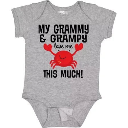 Bella Canvas My Grammy And Grampy Love Me Outfit Baby Bodysuit Grandson Boy Girl Bodysuit