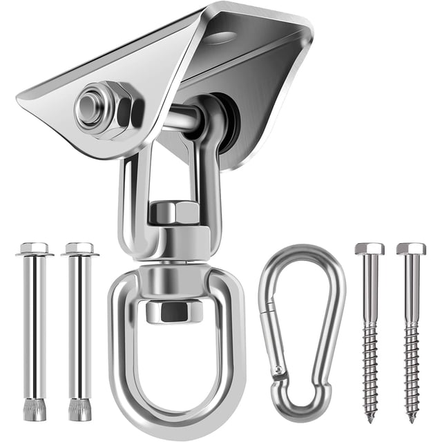 Gancho de techo resistente de acero inoxidable SUS304, ganchos para colgar, 4 tornillos de fijación para juegos de madera de hormigón, yoga, hamaca, silla colgante Sailing Electrónica