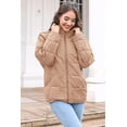 thumbnail image 4 of Women's Causal Lightweight Quilted Jackets Long Sleeve Oversized Warm Winter Zip Up Coat with Pockets, 4 of 6
