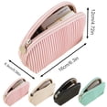 thumbnail image 3 of Cosmetic Bag PU Pleated Travel Toiletry Pouch Portable Storage Bag Large Capacity Semi Circular Handbag., 3 of 4