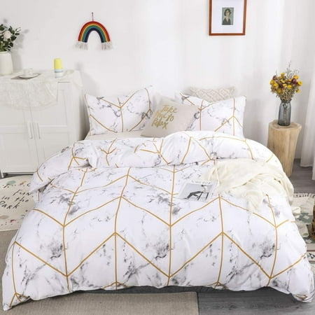 Grey Gold Marble Bedding King Geometric Duvet Cover Set White Texture Luxury 3 Pieces 1 2 Pillowcases Canada Grey Gold Marble Bedding King Geometric, Grey And Gold Super King Bedding
