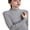 Grey, variant on Womens Knit Mock Turtle Neck Wool Stretch Long Sleeve Pullover Sweater