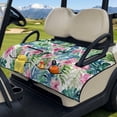 thumbnail image 3 of Yuyamidu Pink Hibiscus Golf Cart Seat Covers Palm Leaves Golf Cart Seats Towel Blanket with 4 Front Pockets Tropical Golf Cart Rear Seat Covers for Club Car and More 2-Seats Carts, 3 of 8