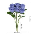 thumbnail image 3 of 6pcs Artificial Rose Bouquet - Realistic Plastic Silk Flowers, Perfect Decorations for Weddings, Bridal Showers, Home Interiors & Party Centerpieces, 5.9*13.3in, Blue, 3 of 6