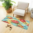 thumbnail image 4 of WOBOGO Vintage Rose Quilt Chart Carpet 39x20in Kitchen Bathroom Plush Absorbent Non-Slip Floor Mat, 4 of 8
