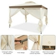 thumbnail image 6 of Gymax 10'x 10' Canopy Gazebo Shelter W/Mosquito Netting Outdoor Patio Beige, 6 of 10