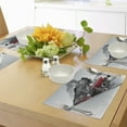 thumbnail image 4 of Ambesonne Steam Engine Place Mats Set of 4, Railway Train Art, Standard Size, Red Grey, 4 of 6