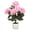 pinkA 2pcs, variant on Set of 2 Artificial Curled Pink Rose Trees - Lifelike Silk Blooms in White Pots for Indoor/Outdoor Home, Office, Porch & Patio Decor