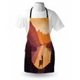 thumbnail image 4 of Deer Hunting Apron, Reindeer Lake Mountains Birds Dusk Reflections Print, Unisex Kitchen Bib with Adjustable Neck for Cooking Gardening, Adult Size, Apricot Dried Rose, by Ambesonne, 4 of 4
