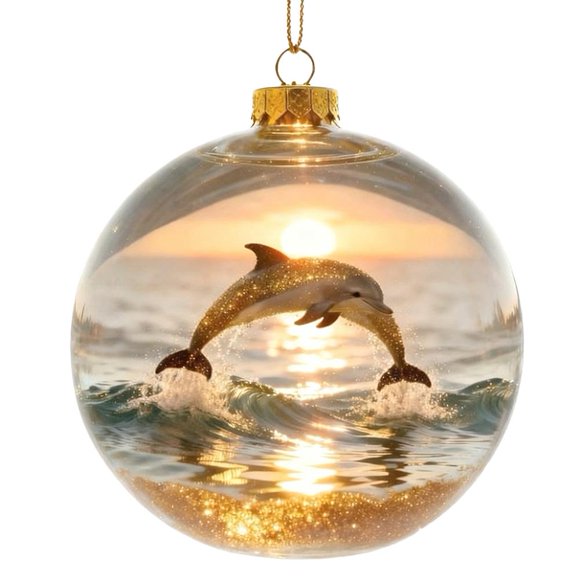 Collection de Décoration Boule en Verre Vie Marine et Forestière 2026, Ornements à Thème d'Animaux Marins et Forestiers pour la Maison, le Bureau et la Déco des Fêtes