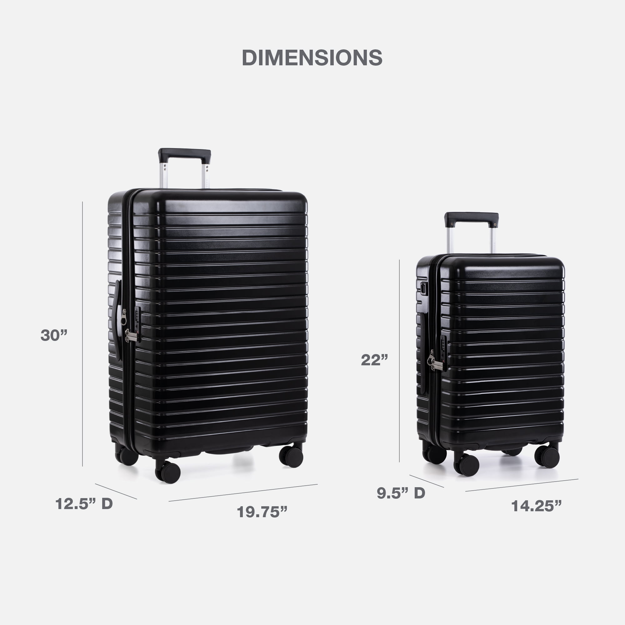 U.S. Traveler Citrine Hardside Spinner Luggage w/ USB Port, Black, 22" Carry-On