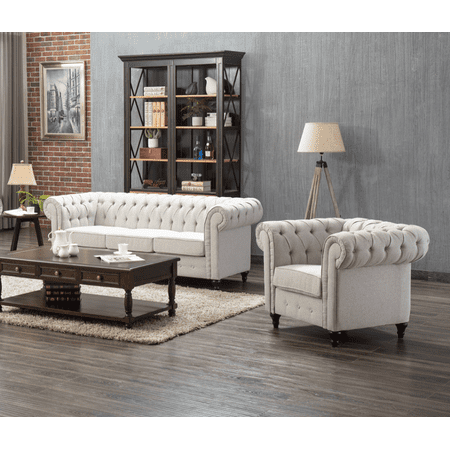 Us Pride Furniture Teressa 2 Piece Living Room Set Sofa Chair