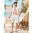 thumbnail image 3 of COOFANDY Mens Linen Shorts 9" Casual Beach Shorts Elastic Waist Summer Vacation Short, 3 of 6