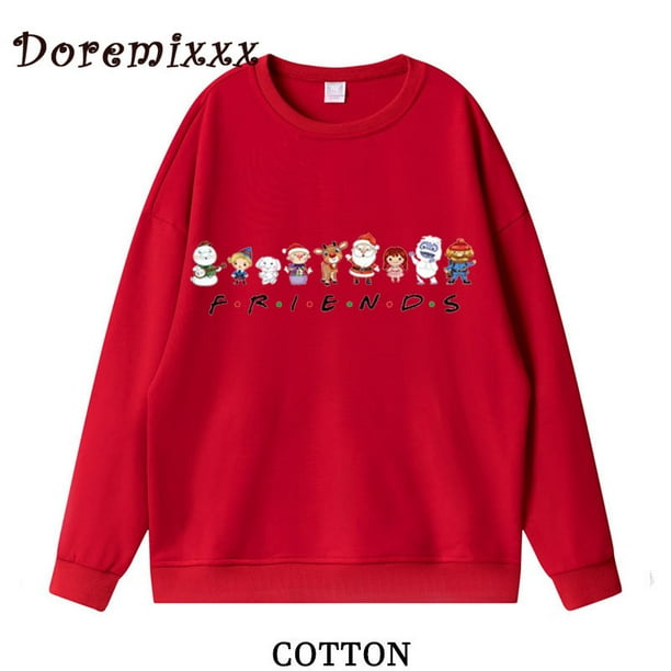 Sudadera holgada de gran tamano para mujer sudaderas con capucha de nariz roja Rudolph de algodon de manga larga jerseis informales para mujer ropa Kawaii de Navidad Walmart en linea