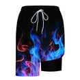 thumbnail image 6 of Mqqzkk Mens Flame Graphic Swimming Shorts Compression Liner Swim Trunks Shorts Running Athletic Drawstring Waist Casual Track Shorts, 6 of 6