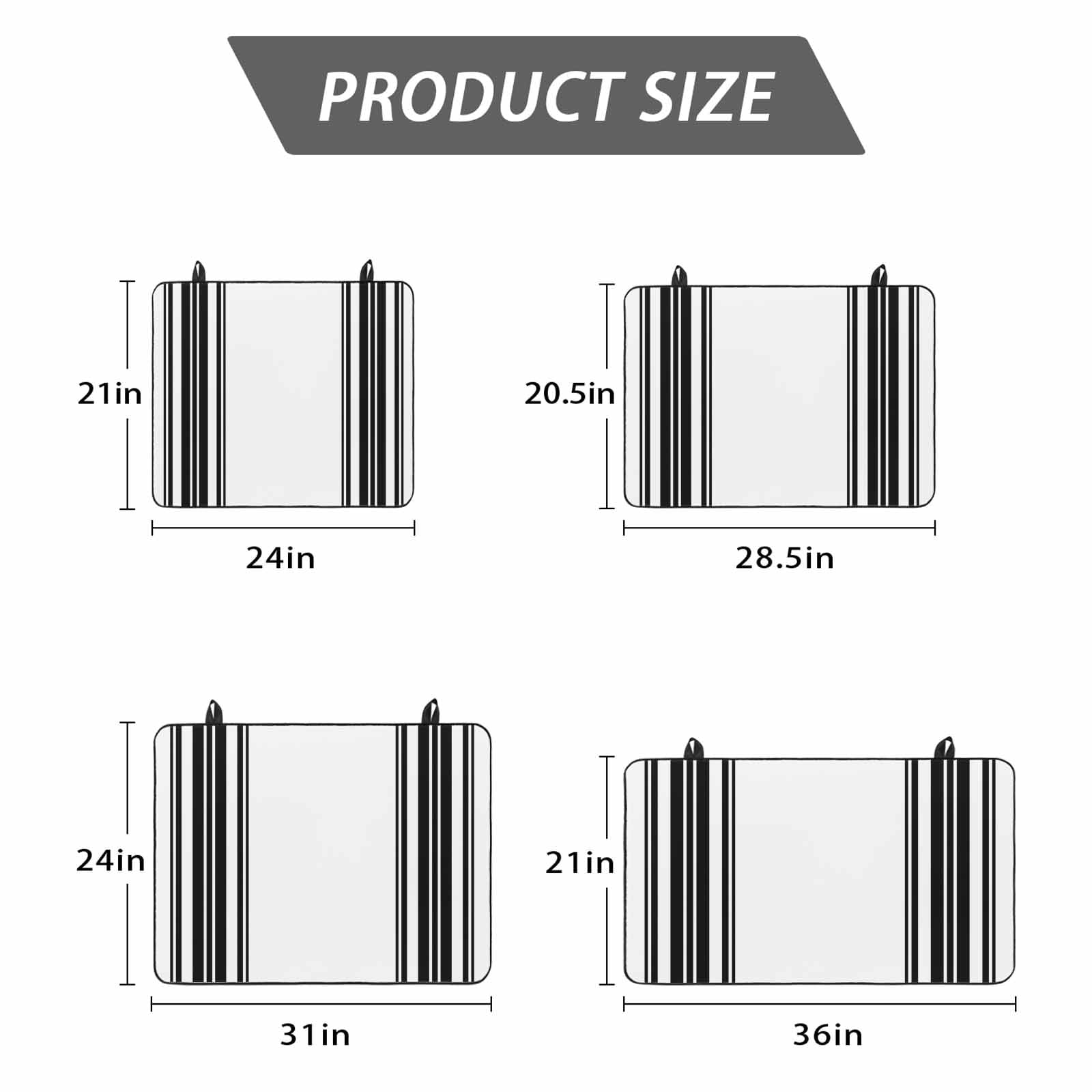 Black Striped Stove Top Cover for Electric Stove, Heat-proof & Non Slip Glass Top Stove Cover Protector, Modern White Striped Abstract Art Aesthetics Kitchen Flat Cooktop Rubber Mat 31x24 Inches