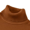 thumbnail image 5 of TFEOQRY Men's Pullover Turtleneck Sweater Knitted Casual Base Sweater Fall Winter Warm Solid Tops Brown, 5 of 9