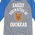 thumbnail image 3 of Instant Message - Easily Distracted By Quokkas - Toddler & Youth Raglan Graphic T-Shirt, 3 of 5