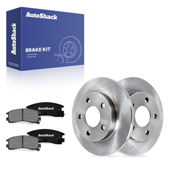 AutoShack Rear Solid Brake Rotors   Premium Ceramic Pads 6-PC Brake Kit Replacement for 2010 Chevrolet Impala 10.63" (269.9 mm)