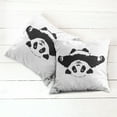 thumbnail image 2 of Ambesonne Animal Throw Pillow Cover 2 Pack, Panda Wants to Hug, 18", Black White, 2 of 6