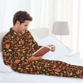 thumbnail image 6 of Naloa Forest Squirrel Men’s Pajamas Set - Long Sleeve Button Down Sleep Shirt and Pajama Bottoms Sleepwear Set-Large, 6 of 7